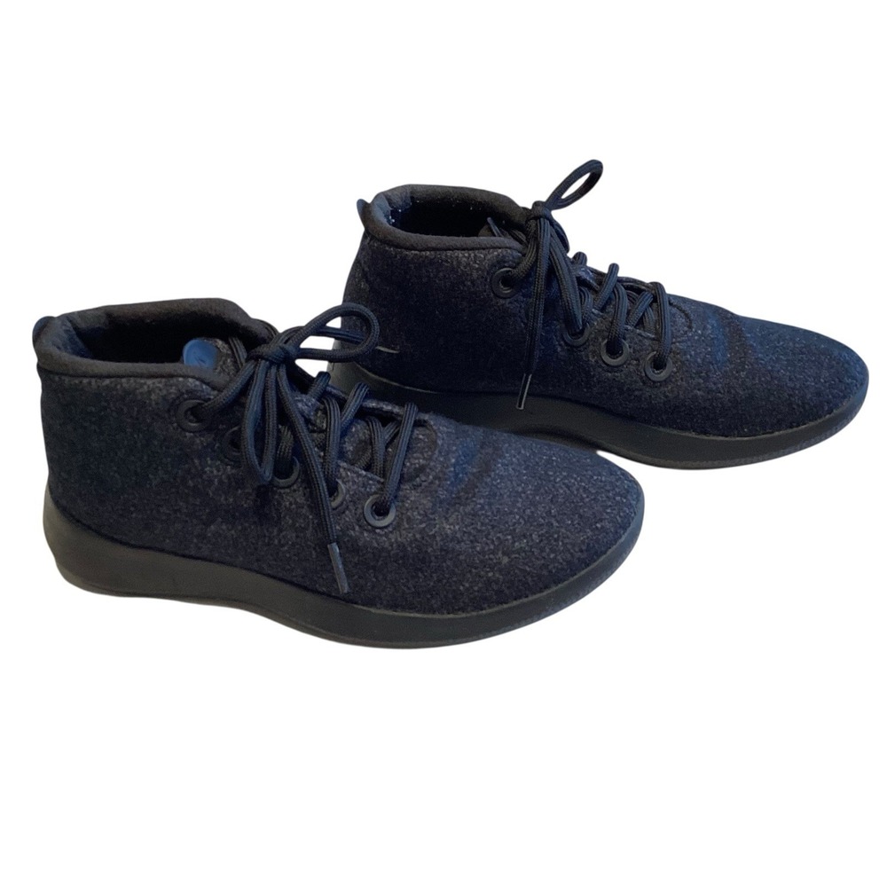 Allbirds Runner Up Mizzle Sneakers Women Sz 8 Black High Top Wool Travel EUC - Picture 2 of 9